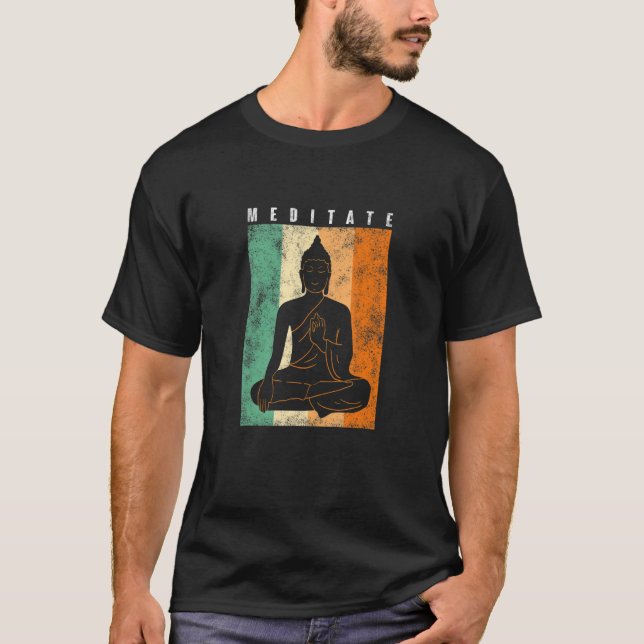Meditate Yoga Pose T Shirt (Framsida)