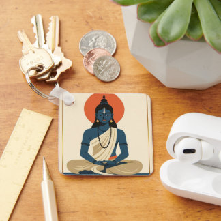 Meditating Buddha Keychain Nyckelring