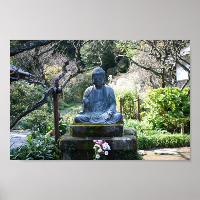 Meditating Buddha-staty Poster (Framsidan)