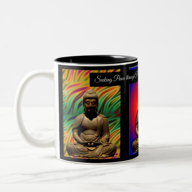 Meditating Buddha Två-Tonad Mugg (Vänster)