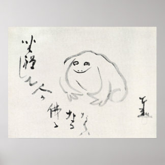 Meditating Frog, Sengai Gibon Japansk konst Poster