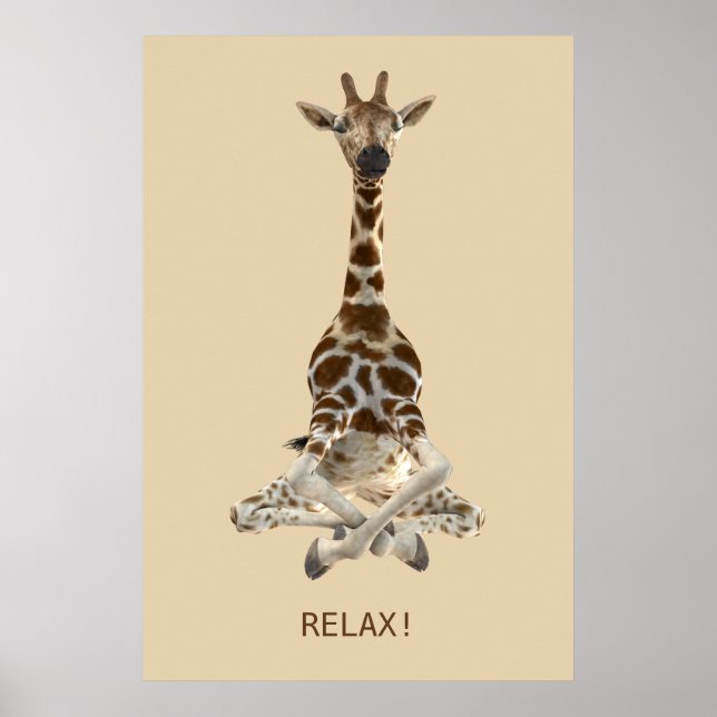Meditating Giraffe Poster (Framsidan)