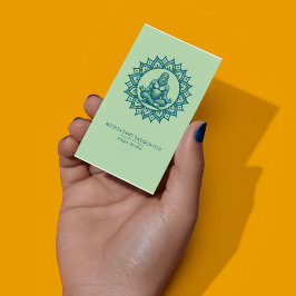 Meditating Sasquatch Yoga Studio QR-kod Visitkort