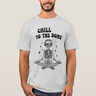 Meditating Skeleton med hörlurar i rymden T-Shirt