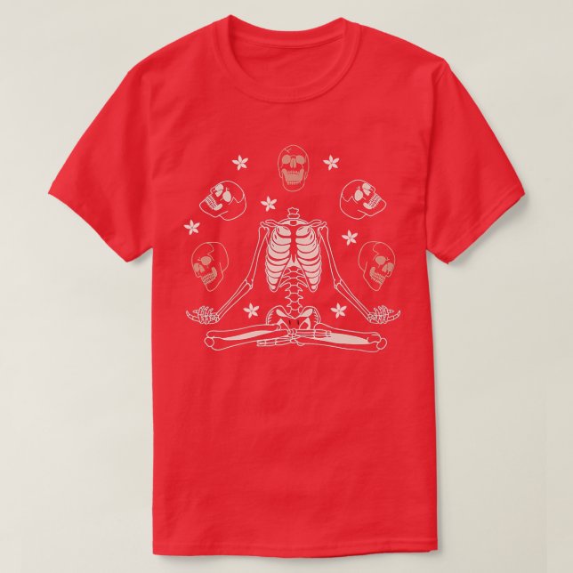 Meditating Skeleton, Yoga Skeleton  T Shirt (Design framsida)