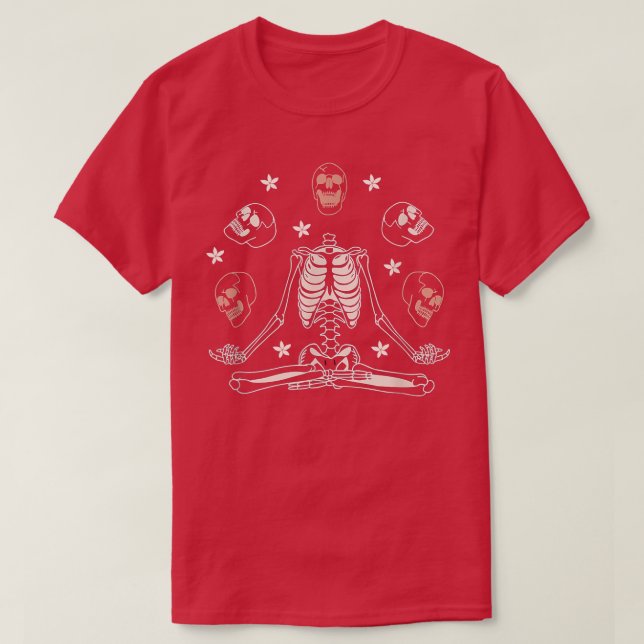 Meditating Skeleton, Yoga Skeleton T-Shirt (Design framsida)