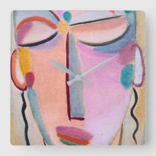 Meditation Alexej von Jawlensky Art Fyrkantig Klocka