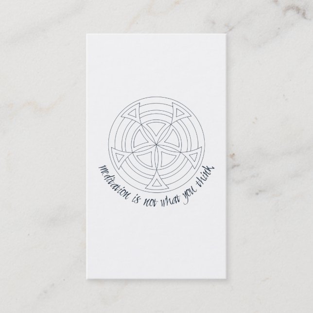Meditation är inte vad du Tänkor Visitkort (Framsida)