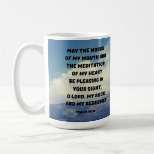 Meditation av min hjärt-psalm 19:14 bibelverse kaffemugg