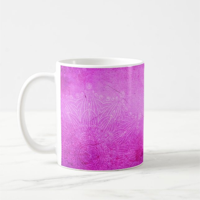 Meditation av rosa-design kaffemugg (Vänster)