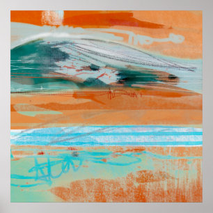 Meditation-besök 1 - Abstrakt liggande målning Poster