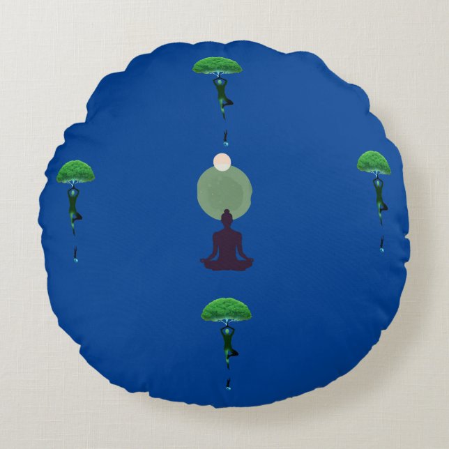 Meditation Bliss Round Pillow Rund Kudde (Framsidan)