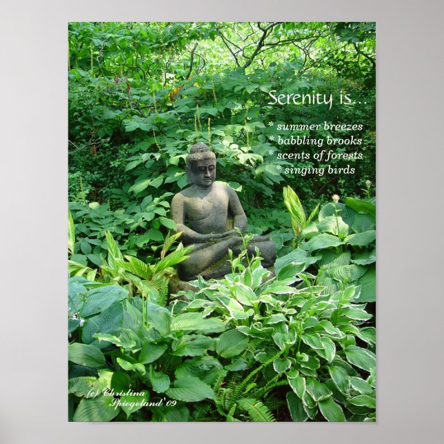 Meditation Buddha Garden Poster (Framsidan)