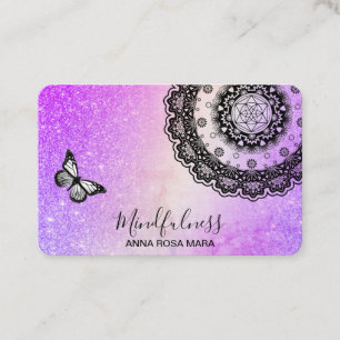 *~* Meditation Butterfly Yoga Reiki Mandala Visitkort