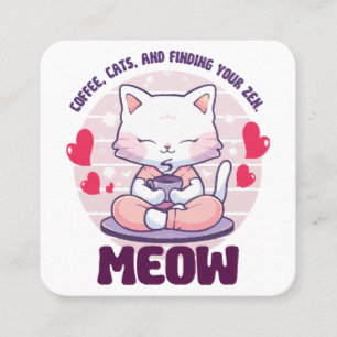 Meditation cat - Kawaii cat Fyrkantigt Visitkort