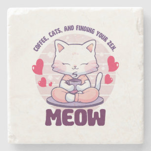 Meditation cat - Kawaii cat Stenunderlägg