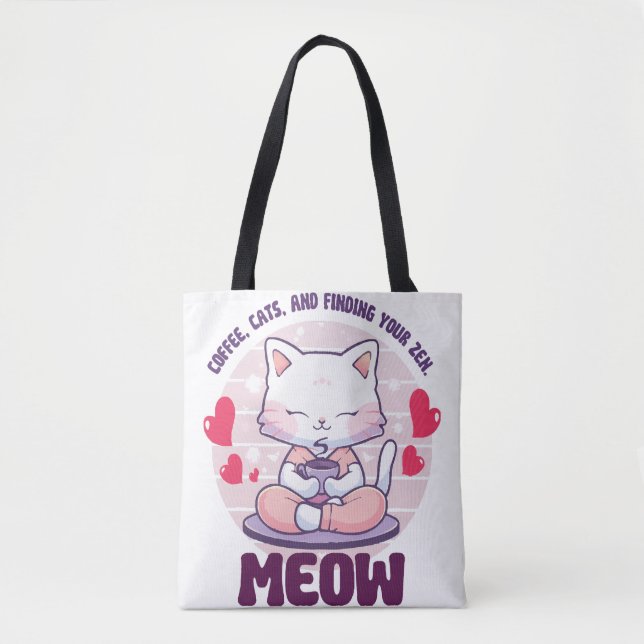 Meditation cat - Kawaii cat Tygkasse (Framsida)