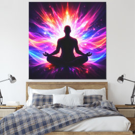 Meditation Chakra Sträckt Canvas Väggkonst