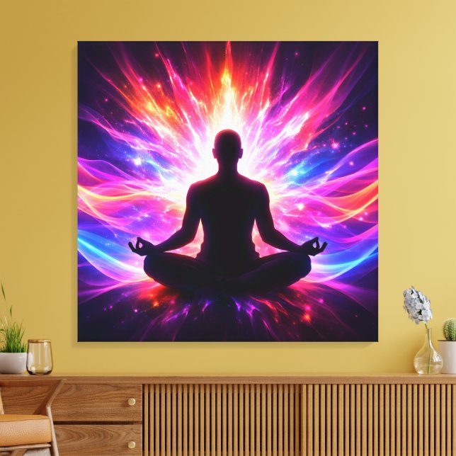 Meditation Chakra Sträckt Canvas Väggkonst (Insitu (Vardagsrum))
