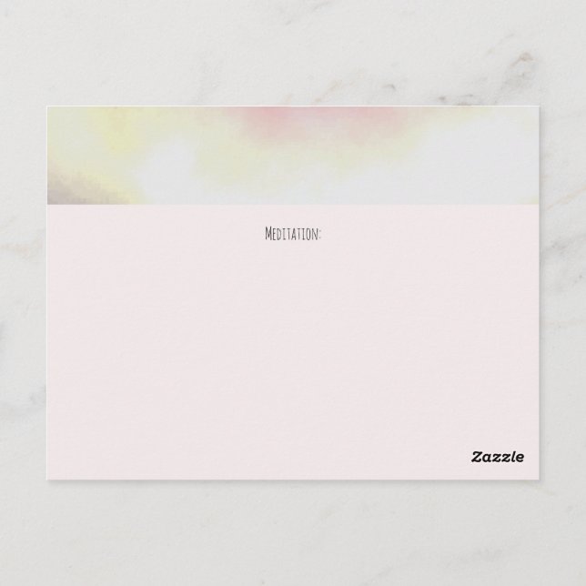 Meditation Cue Card - "Peace, Be still"-SAMLING Vykort (Baksida)