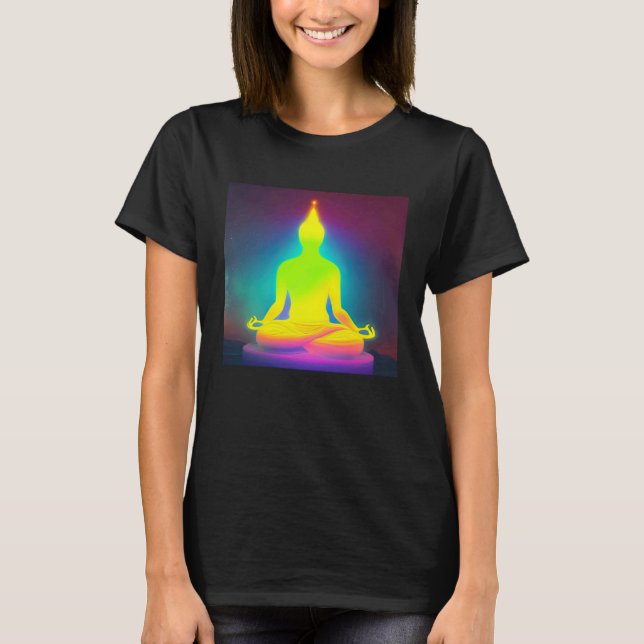 Meditation Enlightment Spiritual Yoga Transcendent T Shirt (Framsida)