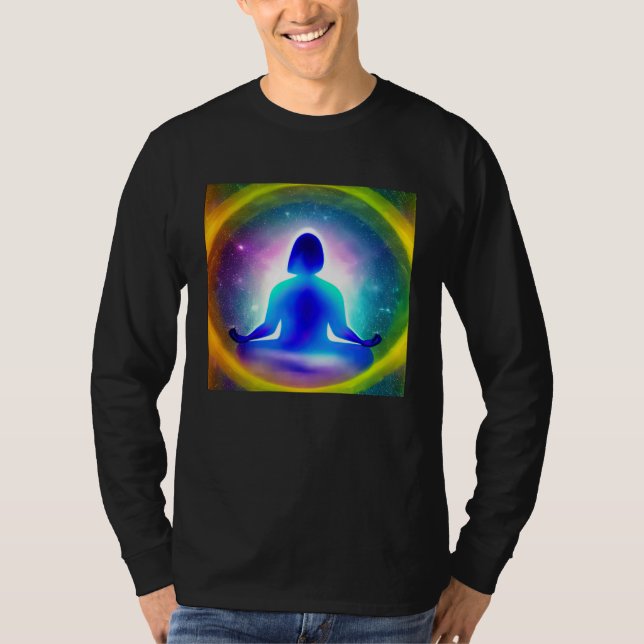 Meditation Enlightment Spiritual Yoga Transcendent T Shirt (Framsida)