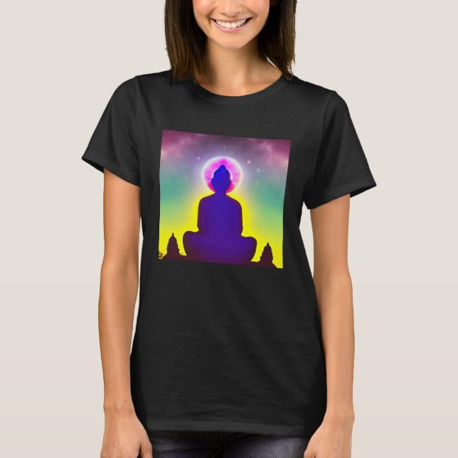 Meditation Enlightment Spiritual Yoga Transcendent T Shirt (Framsida)