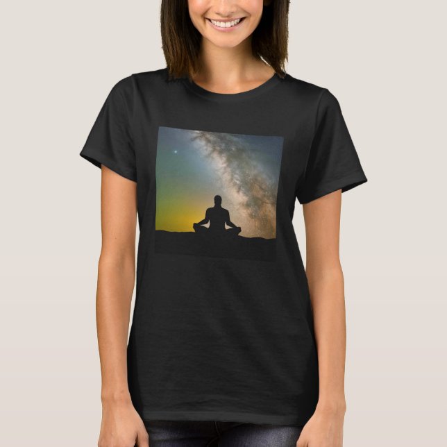 Meditation Enlightment Spiritual Yoga Transcendent T Shirt (Framsida)