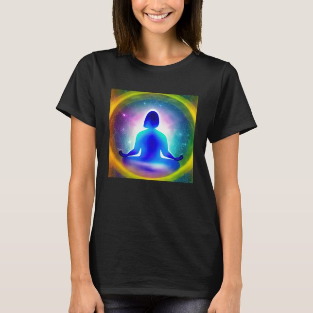 Meditation Enlightment Spiritual Yoga Transcendent T Shirt (Framsida)