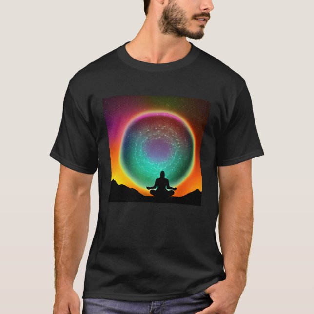 Meditation Enlightment Spiritual Yoga Transcendent T Shirt (Framsida)