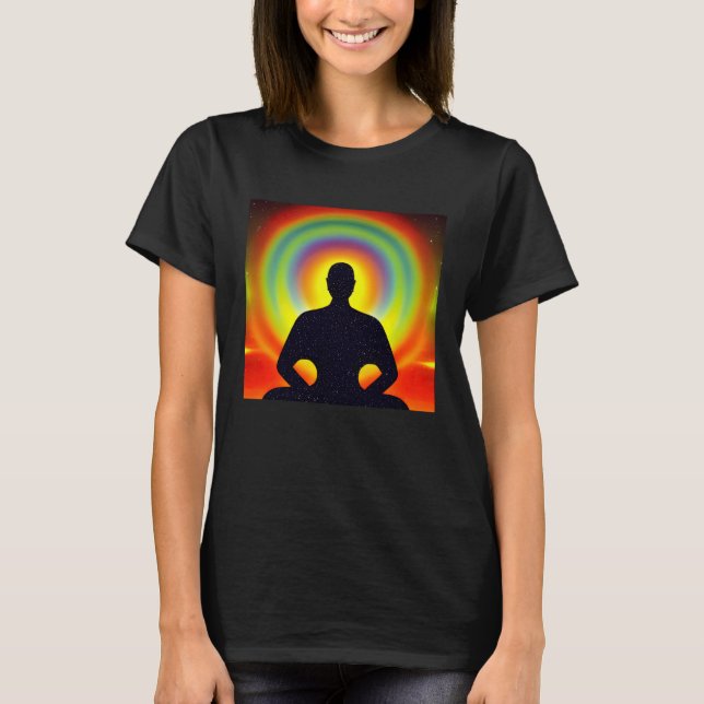 Meditation Enlightment Spiritual Yoga Transcendent T Shirt (Framsida)