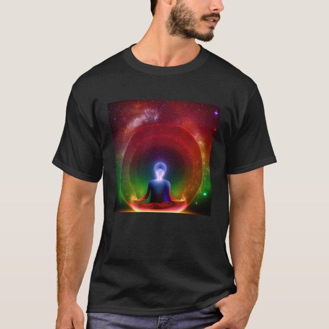 Meditation Enlightment Spiritual Yoga Transcendent T Shirt (Framsida)