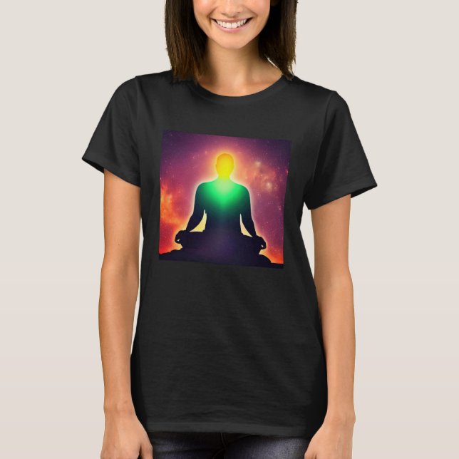 Meditation Enlightment Spiritual Yoga Transcendent T Shirt (Framsida)
