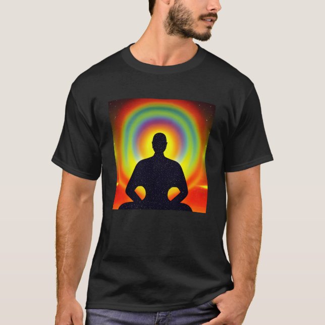 Meditation Enlighution Andlig Yoga Transcendent T Shirt (Framsida)