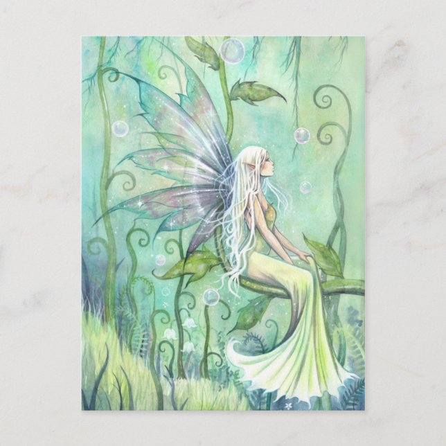 Meditation Fairy Illustration Art Vykort (Framsida)