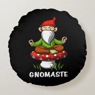 Meditation för Gnome för trädgård för Gnomaste Rund Kudde