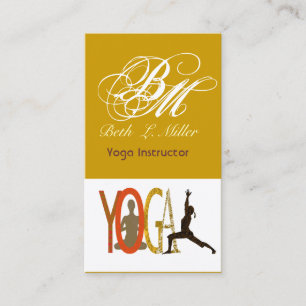 Meditation för instruktör för Monogrammed YogaY Visitkort