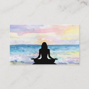 Meditation för Mindfulness för soluppgång för Visitkort