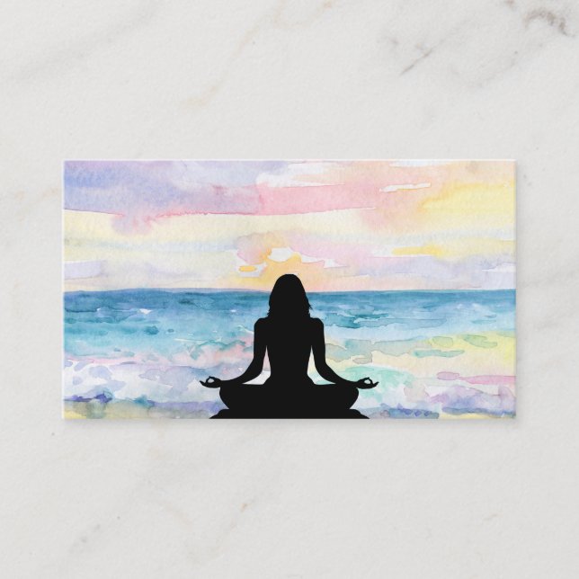 Meditation för Mindfulness för soluppgång för Visitkort (Framsida)
