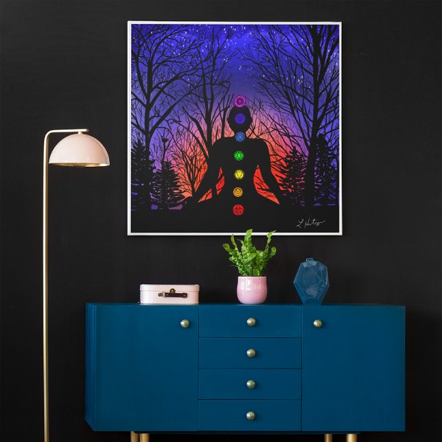 Meditation i parken | Yoga, Träd och Sunset Poster (Skapare uppladdad)