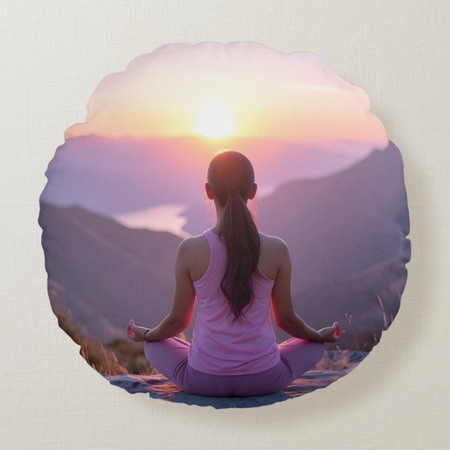 Meditation - Inre Balans - Yoga Rund Kudde (Framsidan)