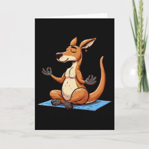Meditation Känguru Yoga Pose Avslappnande Djur Kort