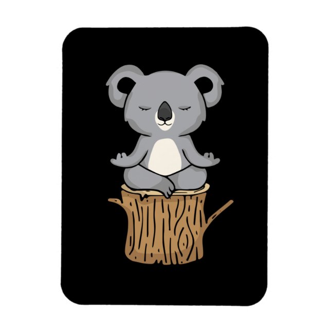 Meditation Koala Älskare Women Meditation Gift Yog Magnet (Vertikal)