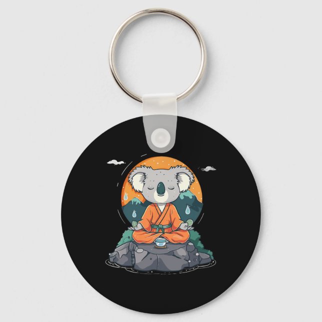 Meditation Koala Mountain Zen Buddha Buddhist Hind Nyckelring (Framsida)