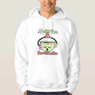 Meditation Koncentration Söt Kaffe Mugg Kawaii Hoodie