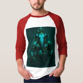 Meditation Lord Ganesha Andlig Neonblå Herr-  T Shirt