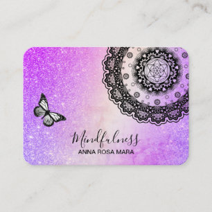 *~* Meditation Mandala Butterfly Yoga Reiki Visitkort