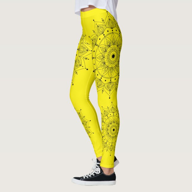 Meditation - Mandala Symbol  Leggings (Vänster)