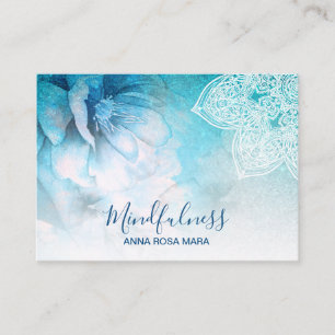 *~* Meditation Mandala Yoga Reiki Blommigt Glitter Visitkort