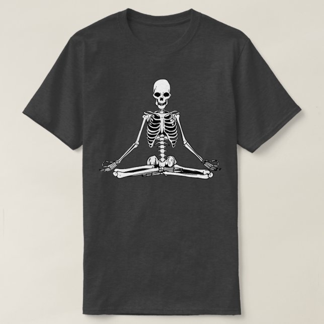 Meditation Meditate Skeleton Meditating Goth Yoga  T Shirt (Design framsida)